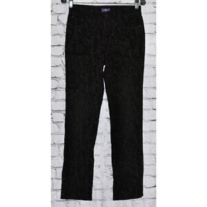 NYDJ Women's Floral Velvet Brocade Jacquard Stretchy Casual Jean Pants Size 0